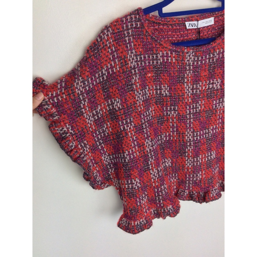 ZARA Ruffled Knit Crop Top - Picture 4 of 9